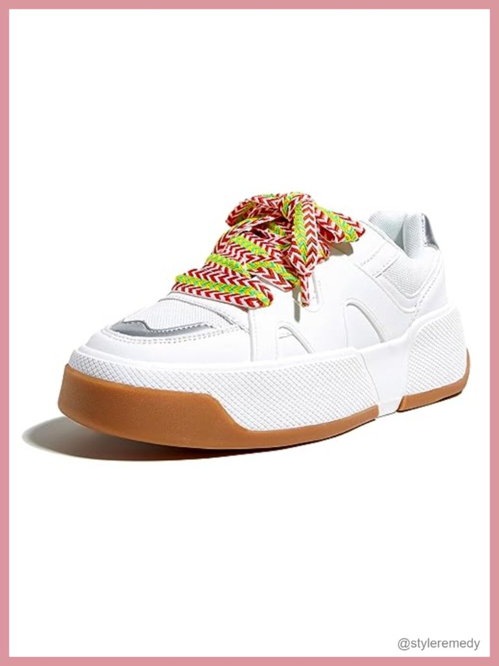 Women's Platform Fashion Sneakers Thick Sole PU Faux Leather Lace-Up